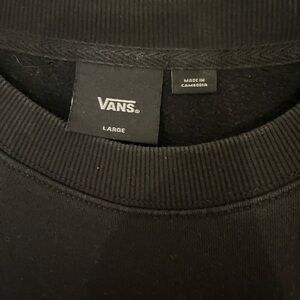 Vans Cropped Charcoal Textured Logo Sweatshirt